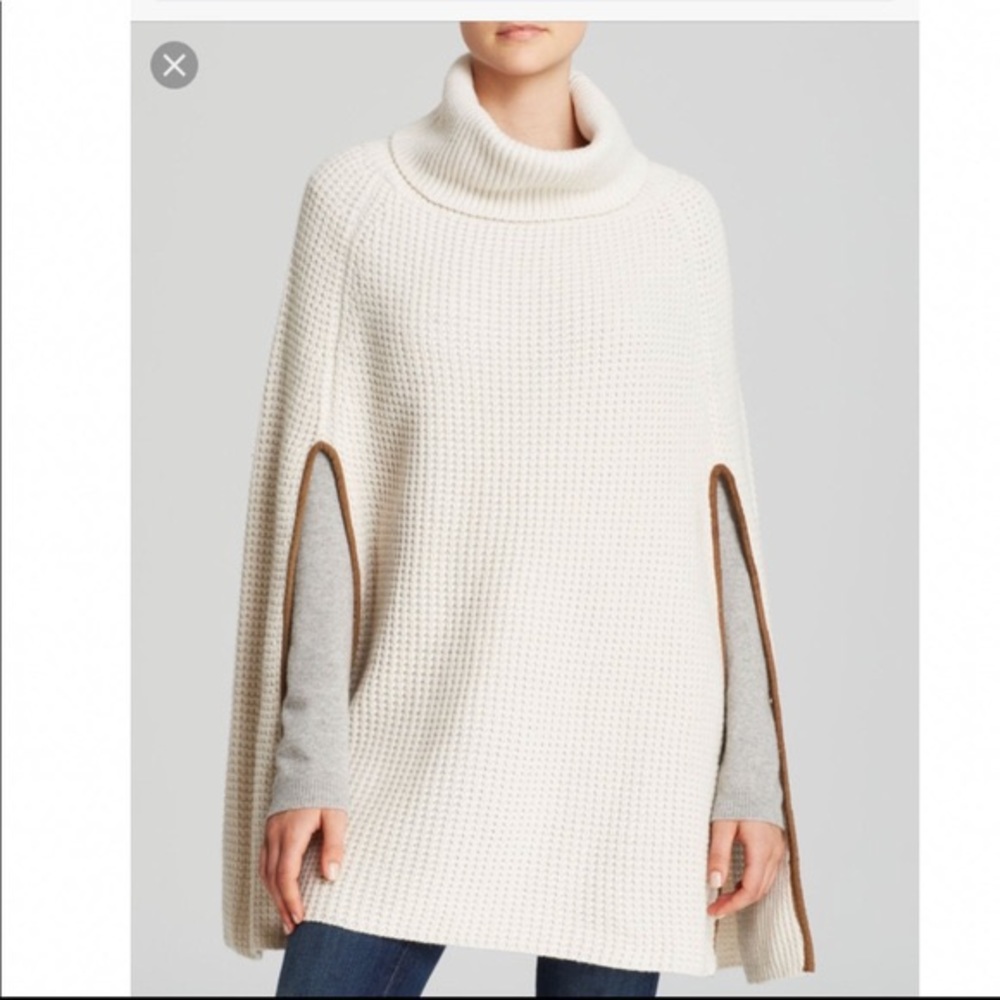 RL Cowl Neck Wool Knit Poncho